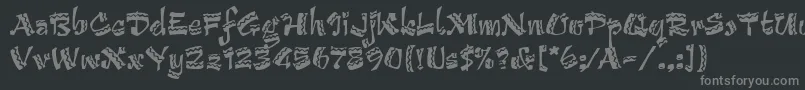 Lisätietoja ArribaArribaLetPlain.1.0-fontista ArribaArribaLetPlain.1.0-fontti – harmaat kirjasimet mustalla taustalla