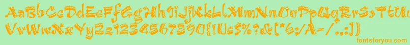 ArribaArribaLetPlain.1.0 Font – Orange Fonts on Green Background