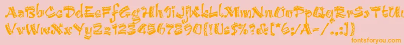 ArribaArribaLetPlain.1.0 Font – Orange Fonts on Pink Background
