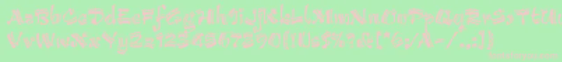 ArribaArribaLetPlain.1.0 Font – Pink Fonts on Green Background