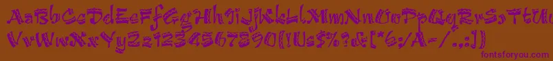ArribaArribaLetPlain.1.0 Font – Purple Fonts on Brown Background