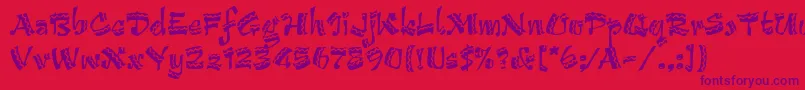 Шрифт ArribaArribaLetPlain.1.0 – фиолетовые шрифты на красном фоне
