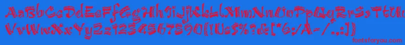 ArribaArribaLetPlain.1.0 Font – Red Fonts on Blue Background
