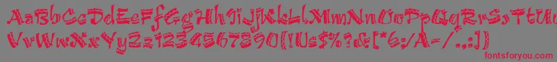 ArribaArribaLetPlain.1.0 Font – Red Fonts on Gray Background