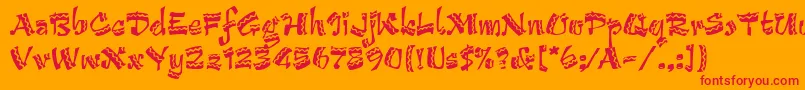 フォントArribaArribaLetPlain.1.0 – オレンジの背景に赤い文字