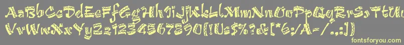 フォントArribaArribaLetPlain.1.0 – 黄色のフォント、灰色の背景