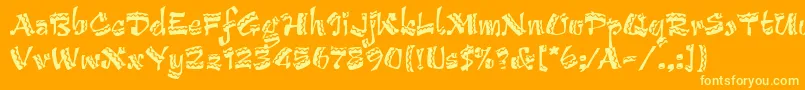 ArribaArribaLetPlain.1.0 Font – Yellow Fonts on Orange Background
