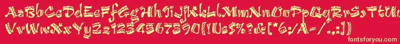 ArribaArribaLetPlain.1.0 Font – Yellow Fonts on Red Background