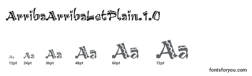 Размеры шрифта ArribaArribaLetPlain.1.0