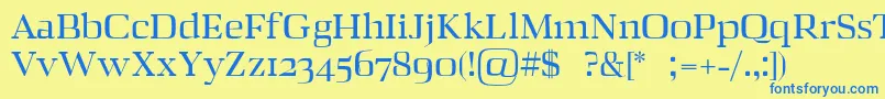 ZahraRegular Font – Blue Fonts on Yellow Background