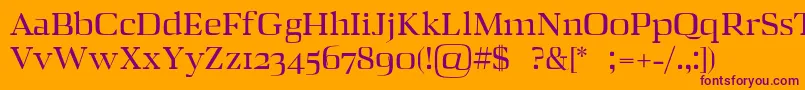 ZahraRegular-Schriftart – Violette Schriften auf orangefarbenem Hintergrund