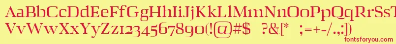 ZahraRegular Font – Red Fonts on Yellow Background