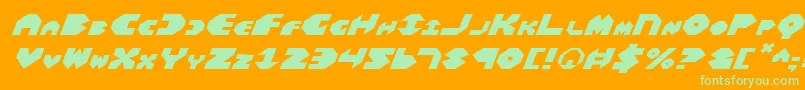 BalAstaralExpandedItalic Font – Green Fonts on Orange Background