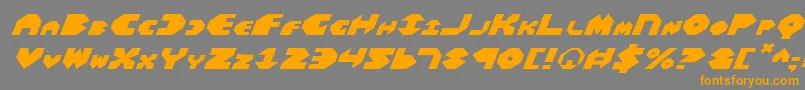 フォントBalAstaralExpandedItalic – オレンジの文字は灰色の背景にあります。