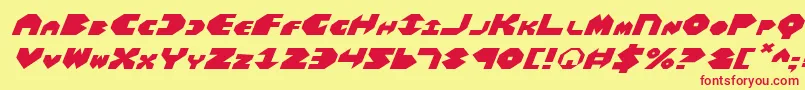BalAstaralExpandedItalic Font – Red Fonts on Yellow Background