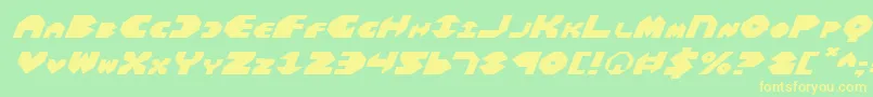 フォントBalAstaralExpandedItalic – 黄色の文字が緑の背景にあります