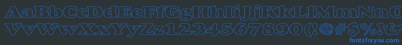 AlexussHeavyHollowWide Font – Blue Fonts on Black Background