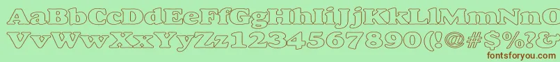 En savoir plus sur la police AlexussHeavyHollowWide Police AlexussHeavyHollowWide – polices brunes sur fond vert
