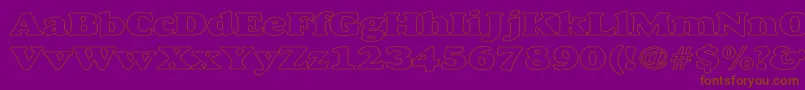 Шрифт AlexussHeavyHollowWide – коричневые шрифты на фиолетовом фоне