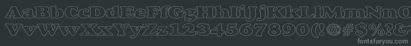 AlexussHeavyHollowWide Font – Gray Fonts on Black Background