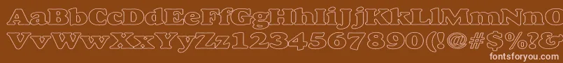 AlexussHeavyHollowWide Font – Pink Fonts on Brown Background