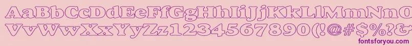 AlexussHeavyHollowWide Font – Purple Fonts on Pink Background