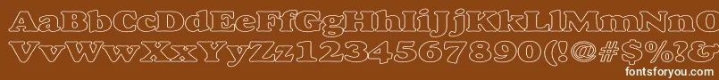Подробнее о шрифте AlexussHeavyHollowWide Шрифт AlexussHeavyHollowWide – белые шрифты на коричневом фоне