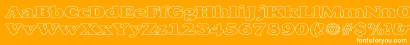 AlexussHeavyHollowWide Font – White Fonts on Orange Background