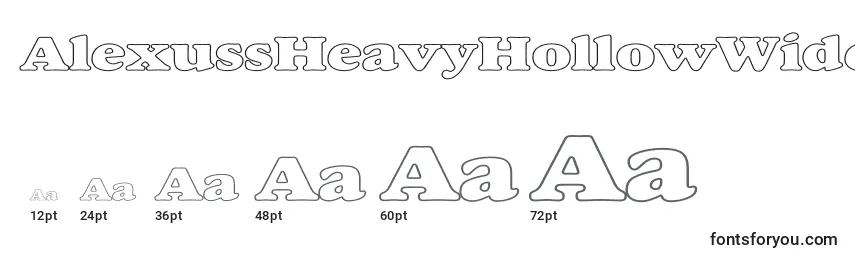Размеры шрифта AlexussHeavyHollowWide