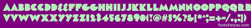 Unovisc Font – Green Fonts on Purple Background