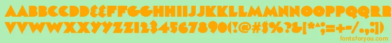 Unovisc Font – Orange Fonts on Green Background