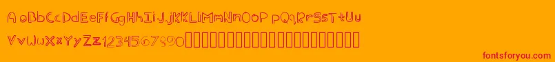 Eder-Schriftart – Rote Schriften auf orangefarbenem Hintergrund
