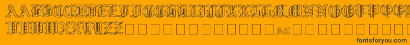 Шрифт YeOldShireOutline – чёрные шрифты на оранжевом фоне