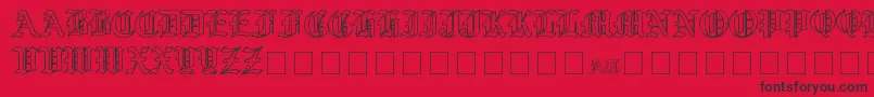 YeOldShireOutline Font – Black Fonts on Red Background