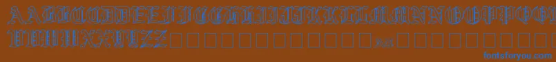 YeOldShireOutline Font – Blue Fonts on Brown Background