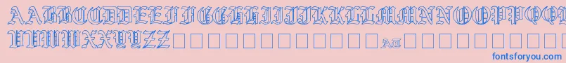 Шрифт YeOldShireOutline – синие шрифты на розовом фоне