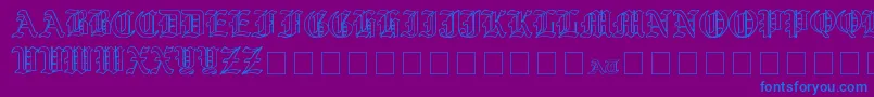 YeOldShireOutline Font – Blue Fonts on Purple Background