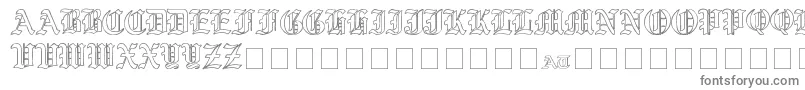 フォントYeOldShireOutline – 白い背景に灰色の文字