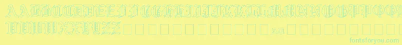Czcionka YeOldShireOutline – zielone czcionki na żółtym tle