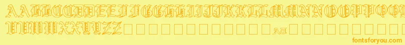 YeOldShireOutline Font – Orange Fonts on Yellow Background