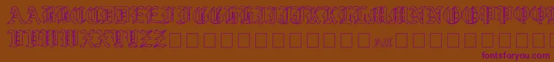 YeOldShireOutline-fontti – violetit fontit ruskealla taustalla