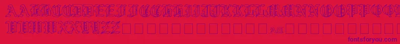 YeOldShireOutline Font – Purple Fonts on Red Background