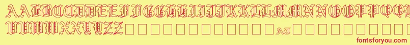 Шрифт YeOldShireOutline – красные шрифты на жёлтом фоне