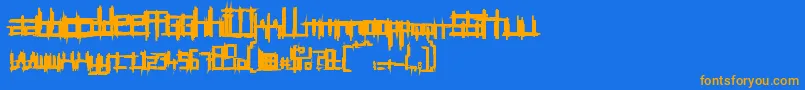 Brui50-Schriftart – Orangefarbene Schriften auf blauem Hintergrund