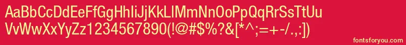 HelveticaneueltstdCn Font – Yellow Fonts on Red Background