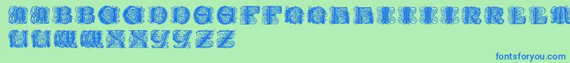 Paulusfranckinitialen Font – Blue Fonts on Green Background