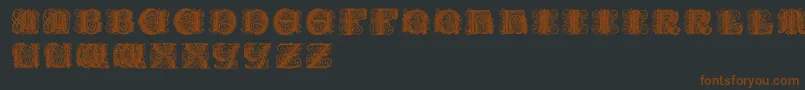 Police Paulusfranckinitialen – polices brunes sur fond noir