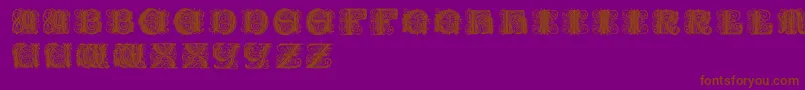 Paulusfranckinitialen Font – Brown Fonts on Purple Background