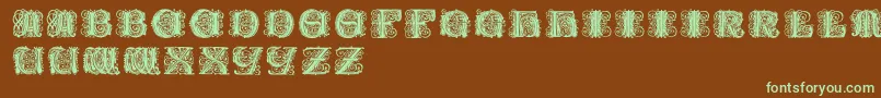 Paulusfranckinitialen Font – Green Fonts on Brown Background