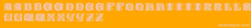 Police Paulusfranckinitialen – polices roses sur fond orange